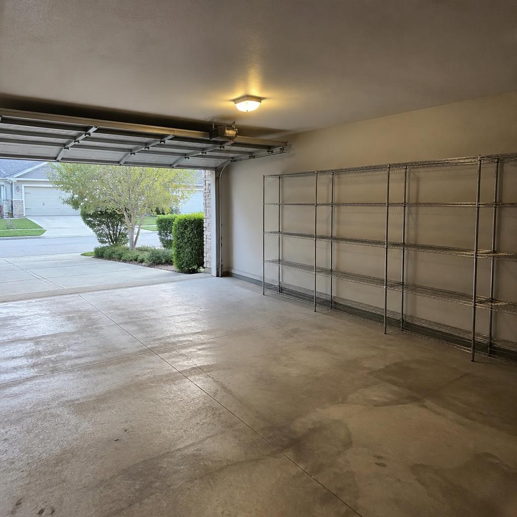 Organized garage space after cleanout
